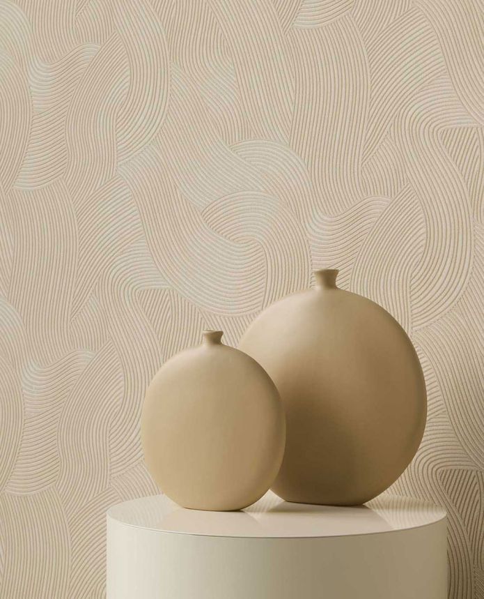 Tapéta, bézs, hullámok, 363273, Calm Crafted, Eijffinger