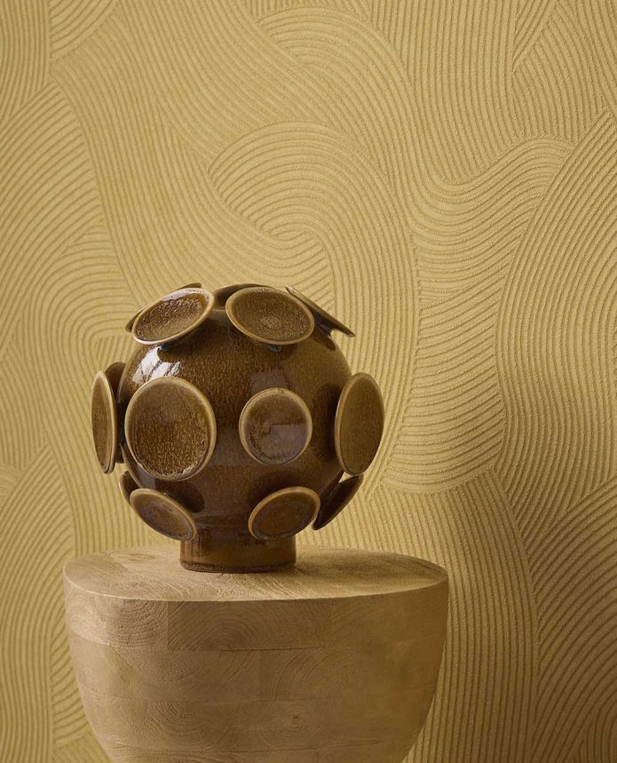 Tapéta, sárga, hullámok, 363276, Calm Crafted, Eijffinger