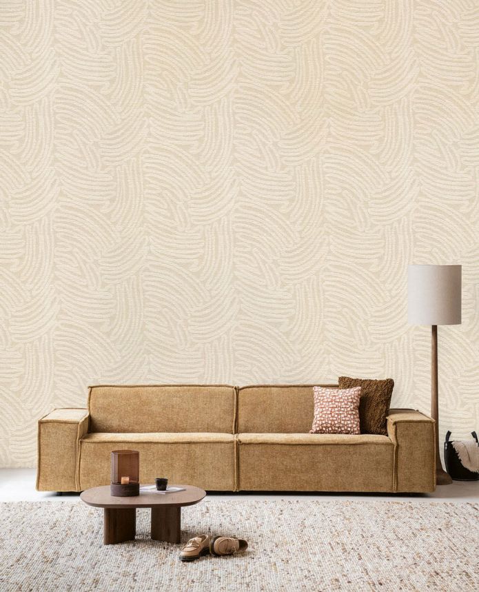 Fotótapéta, krémszínű-bézs, kötött hatás, 363281, Calm Crafted, Eijffinger