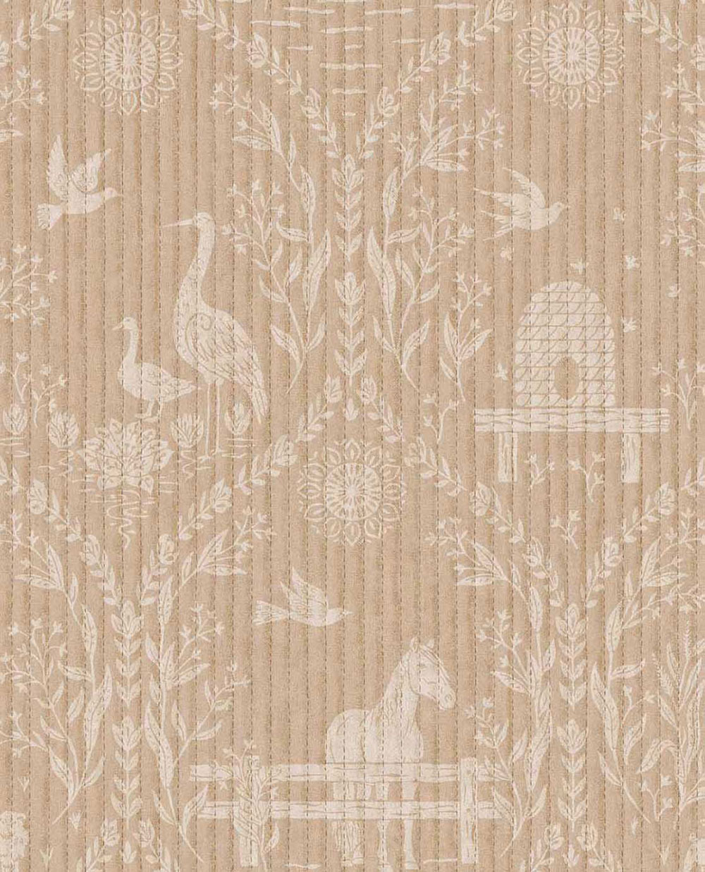 Barna tapéta, állatok, virágok, 363130, Tiny Treasures, Eijffinger