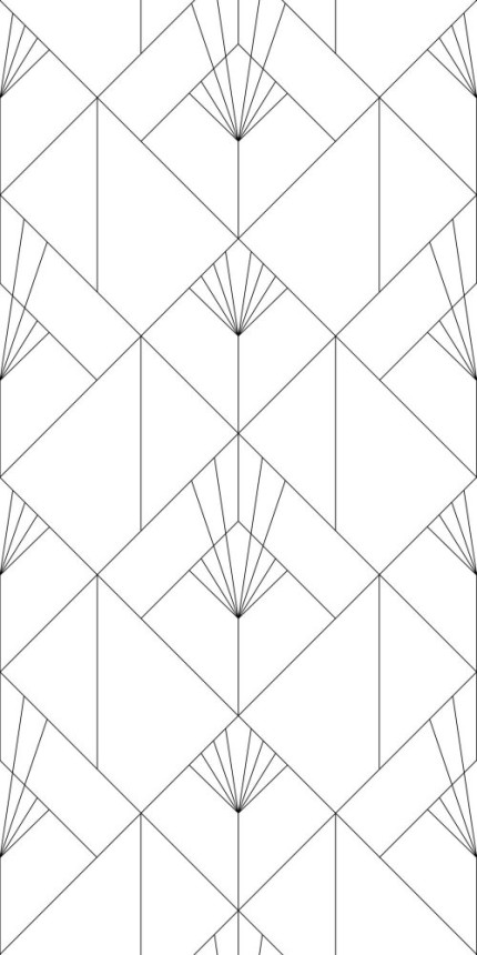 Vlies fotótapéta fekete -fehér geometriai minta Art Deco 158934, 150x300cm, Black & White, Esta