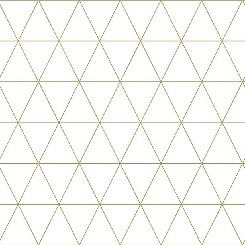 Fehér-arany vlies tapéta háromszöggel 139147, Black & White, Esta