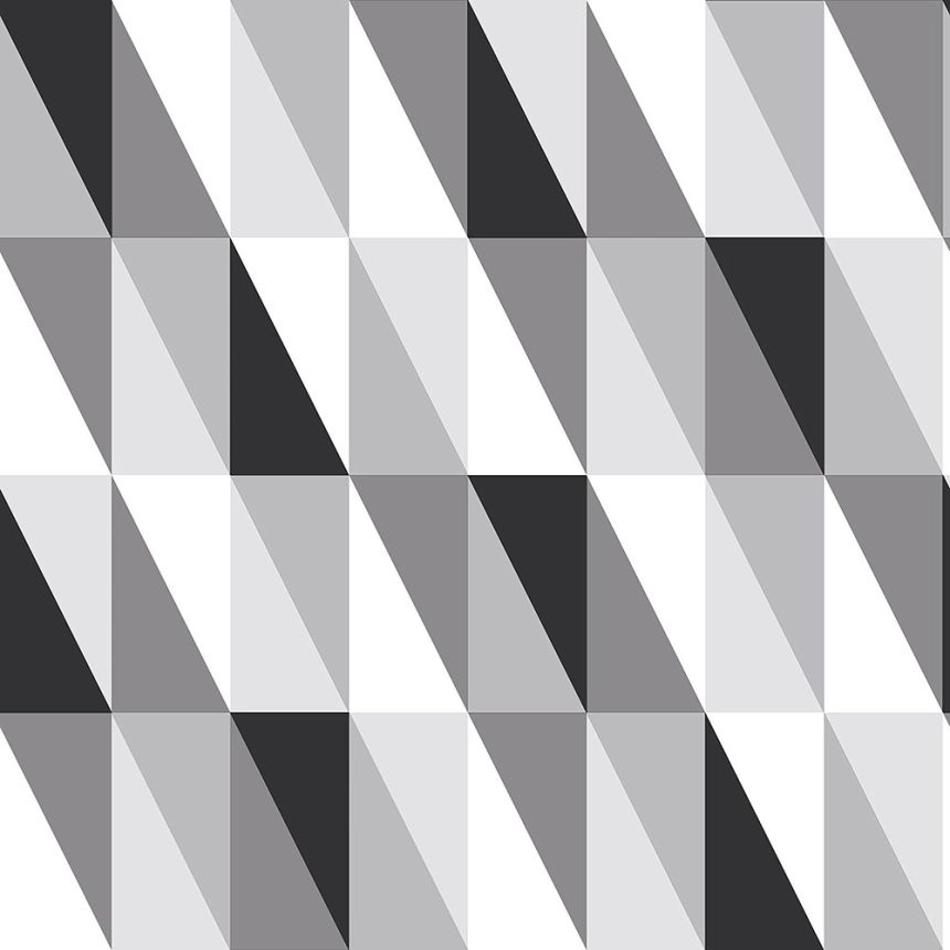 Vlies fali tapéta, háromszögek 139121, Black & White, Esta