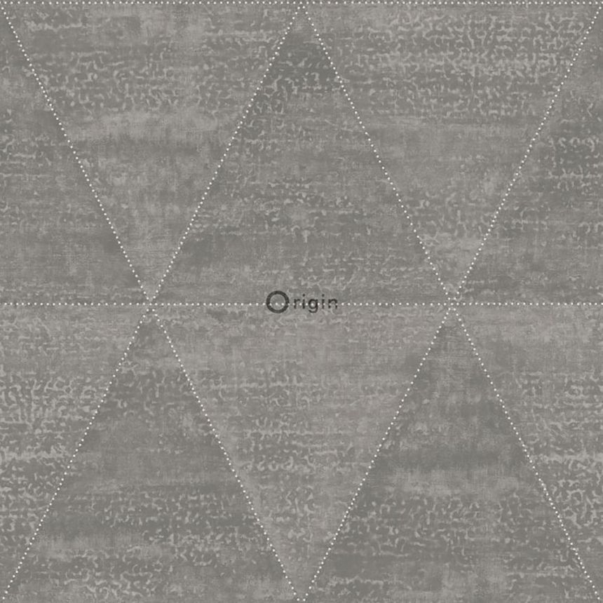 Vlies fali tapéta szürke, utánzata fém háromszögek 337603, Matières - Metal, Origin
