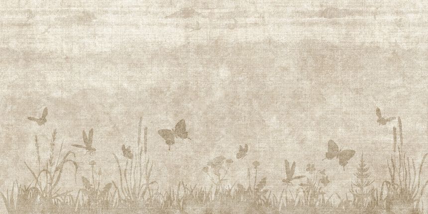 Egyedi méretű fotótapéta, Festmény, réti füvek, pillangók, 10242, Vavex