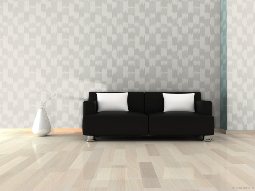 Absztrakt tapéta, szürkés ezüst, fehér, csíkok, RE521031, Renaissance, Design ID