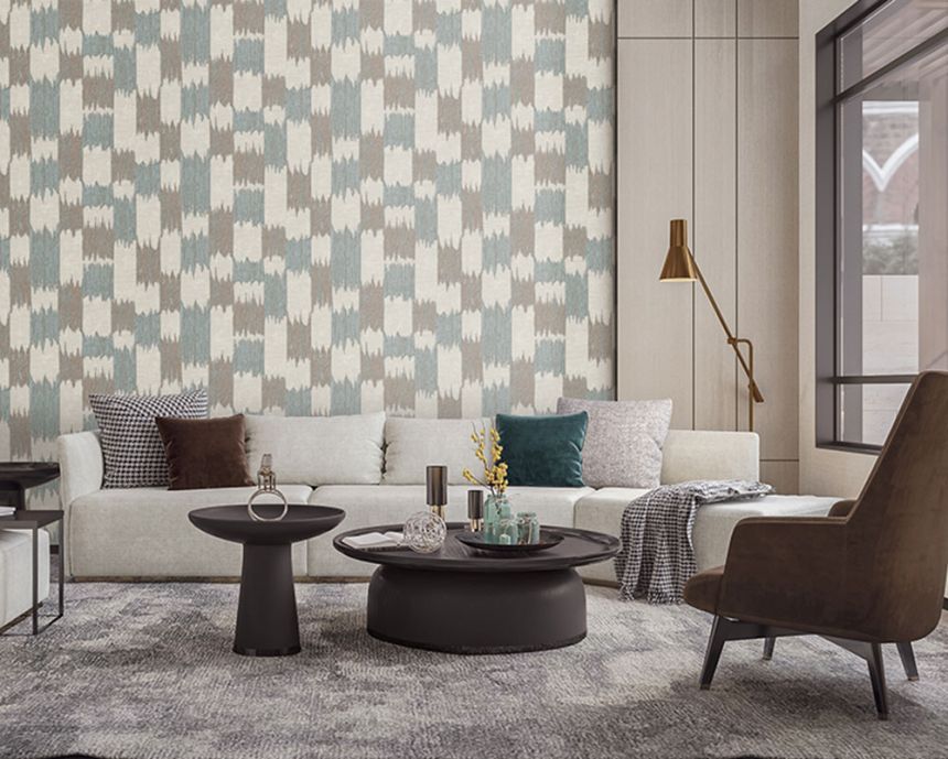 Absztrakt tapéta, barna, bézs, csíkok, RE521034, Renaissance, Design ID