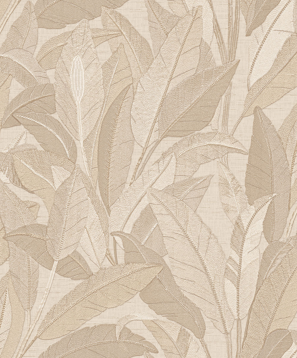 Levélmintás tapéta, vörösesbarna, barna, RE521052, Renaissance, Design ID