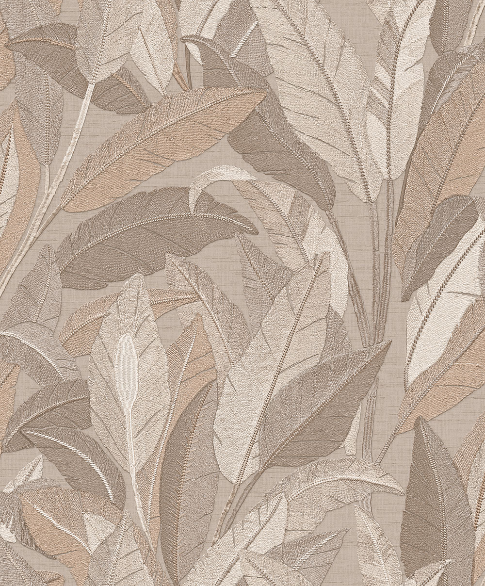 Levélmintás tapéta, vörösesbarna, barna, RE521053, Renaissance, Design ID