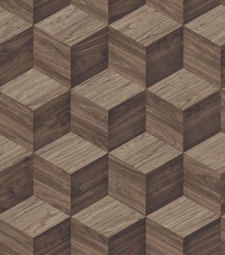 3D fahatású tapéta, barna, RE521094, Renaissance, Design ID
