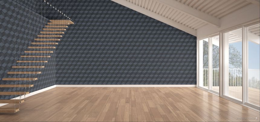 3D fahatású tapéta, sötétkék, RE521095, Renaissance, Design ID