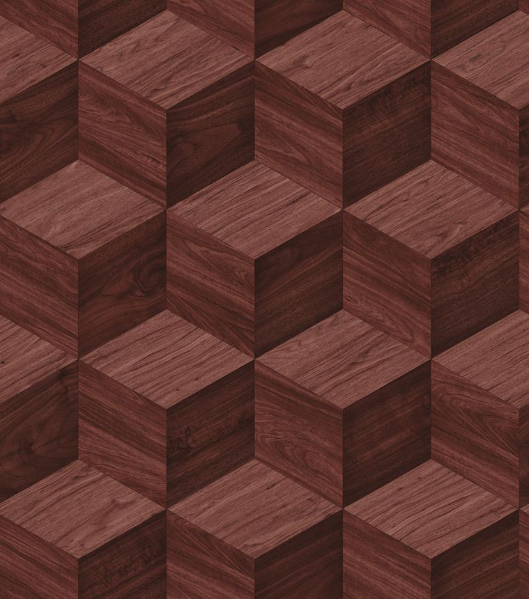 3D fahatású tapéta, vörösesbarna, RE521096, Renaissance, Design ID