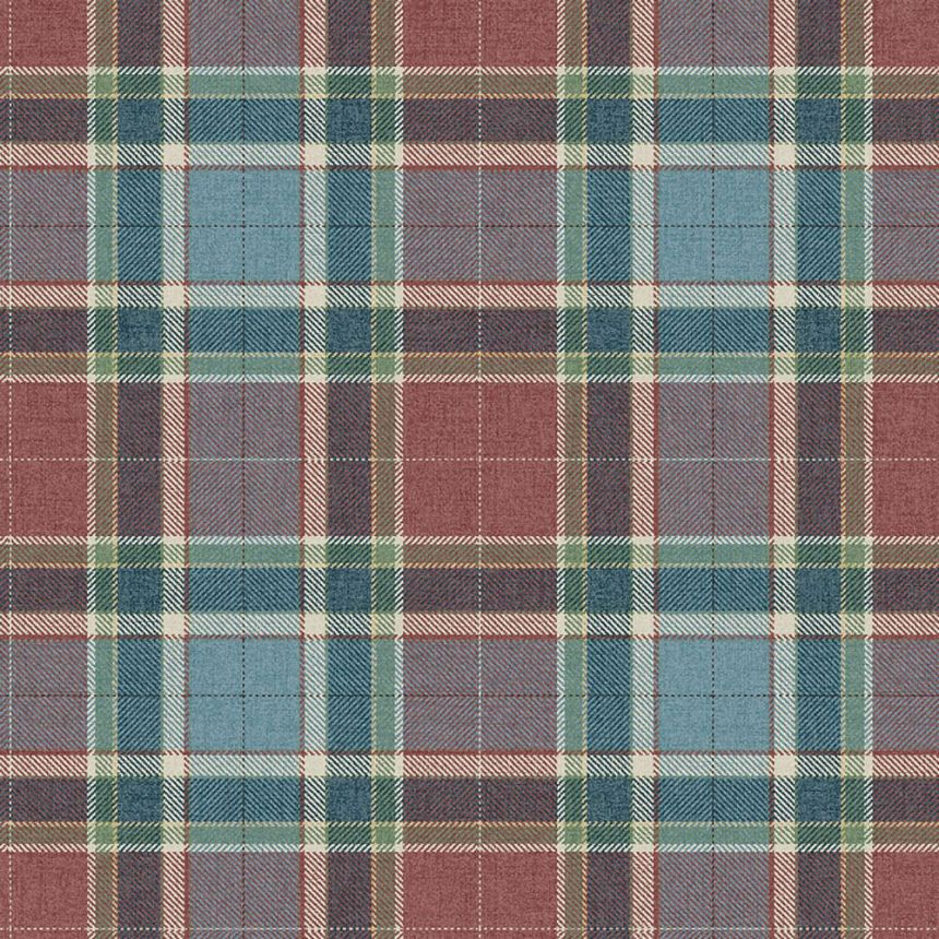 Stirling tapéta, kék, piros, CA10401, Carl Robinson Edition 24 The Highlands