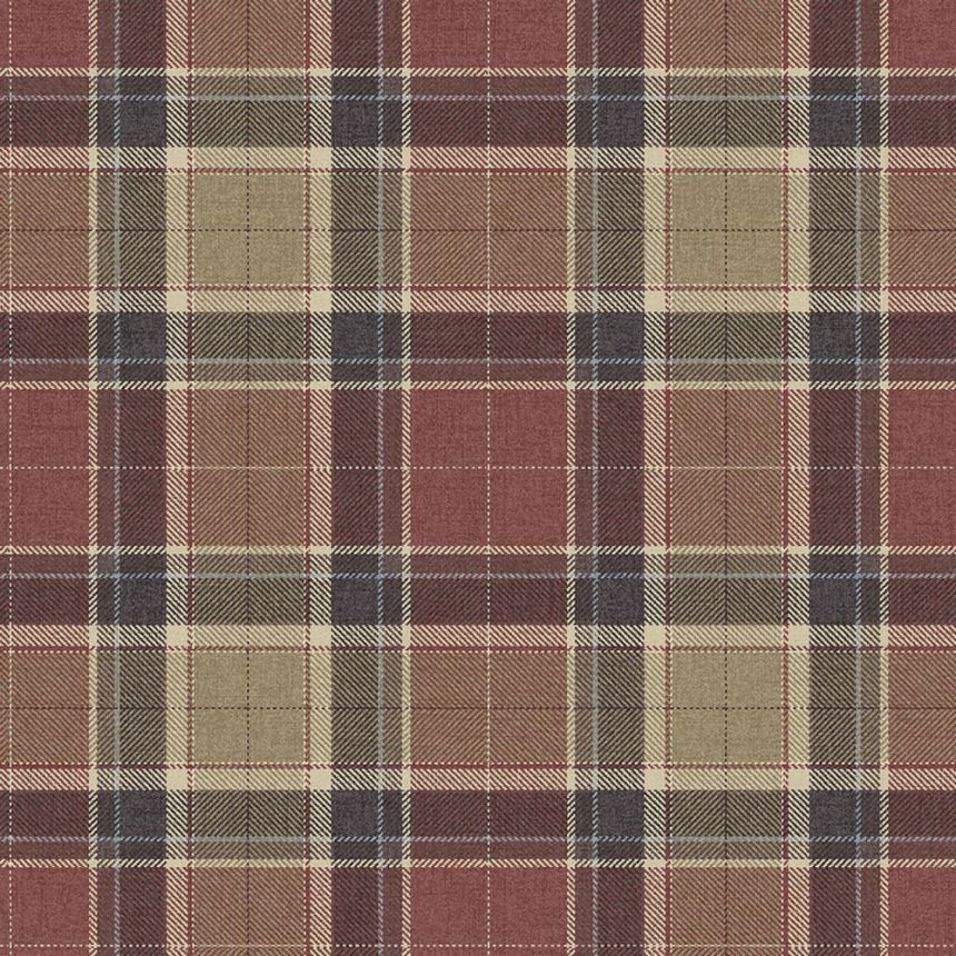 Stirling tapéta, piros, bézs, CA10411, Carl Robinson Edition 24 The Highlands