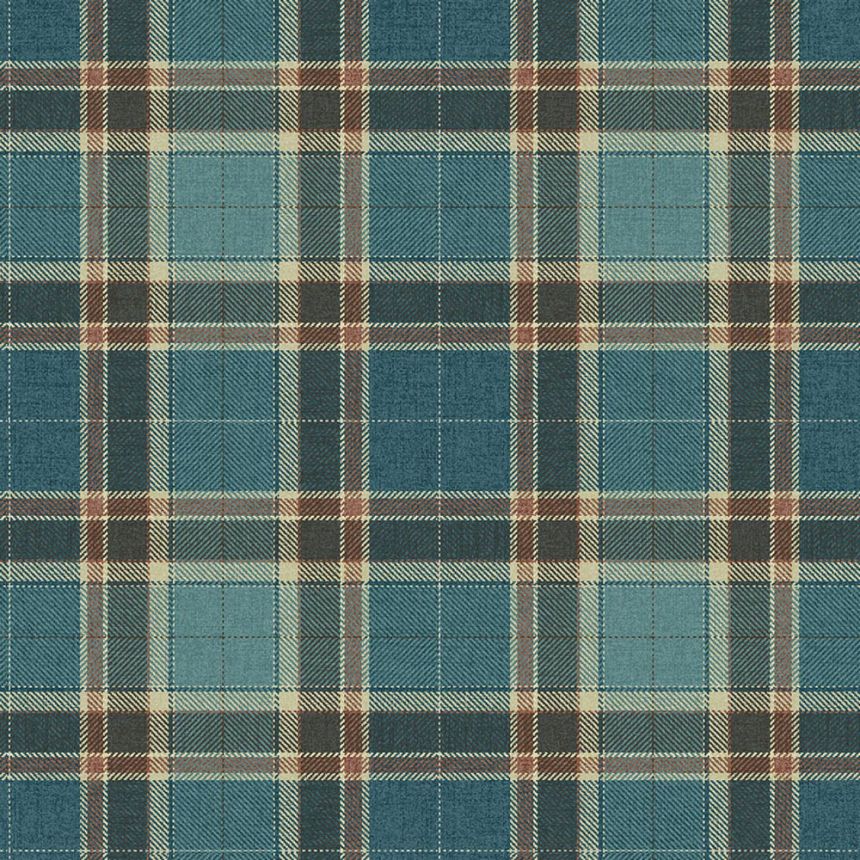 Stirling tapéta, kék, piros, CA10412, Carl Robinson Edition 24 The Highlands