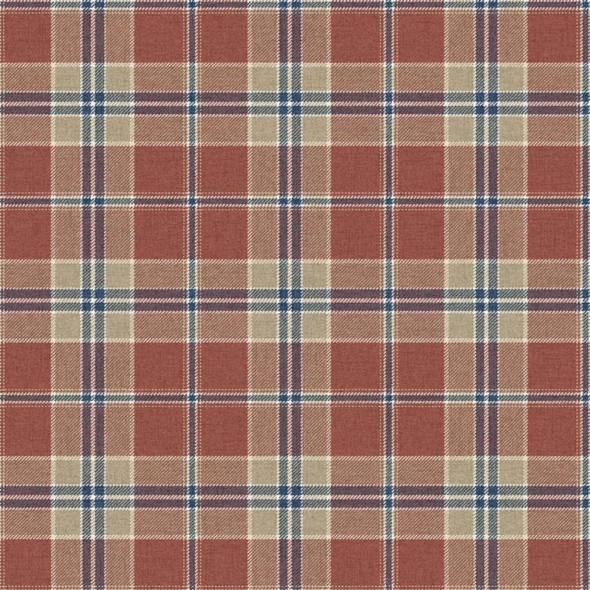 Inveraray tapéta, piros, kék, CA10901, Carl Robinson Edition 24 The Highlands