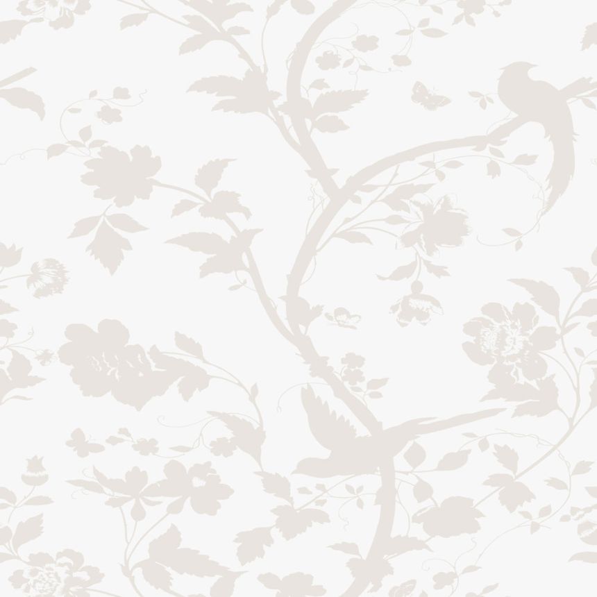 Virágos és madaras tapéta, fehér-krém színű, 113391, Laura Ashley Signature   KIBONTOTT