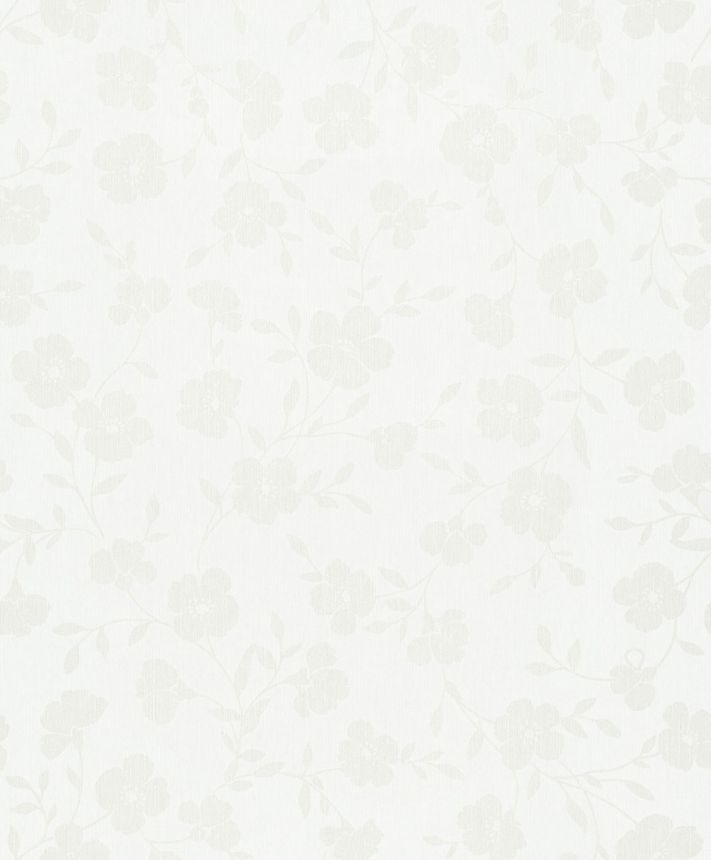 Virágmintás tapéta, fehér-krém színű, 82584, Pia, Novamur