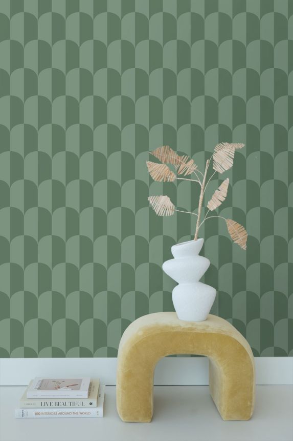 Art Deco mintás tapéta, zöld, 139989, Color Pop, Esta Home