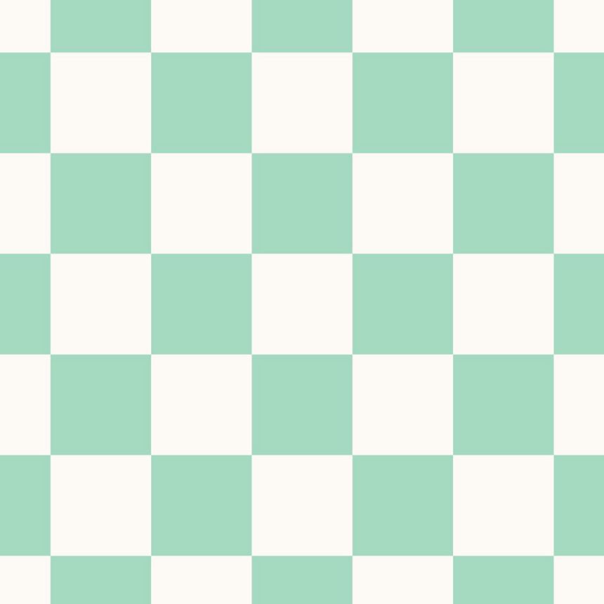 Sakkmezős mintás tapéta, zöld, fehér, 139999, Color Pop, Esta Home