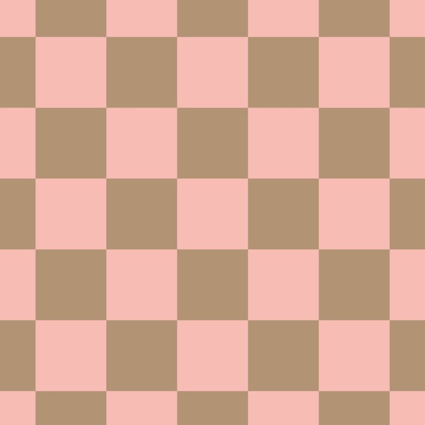 Sakkmezős mintájú tapéta, aranybarna, régirózsaszín, 130913, Color Pop, Esta Home