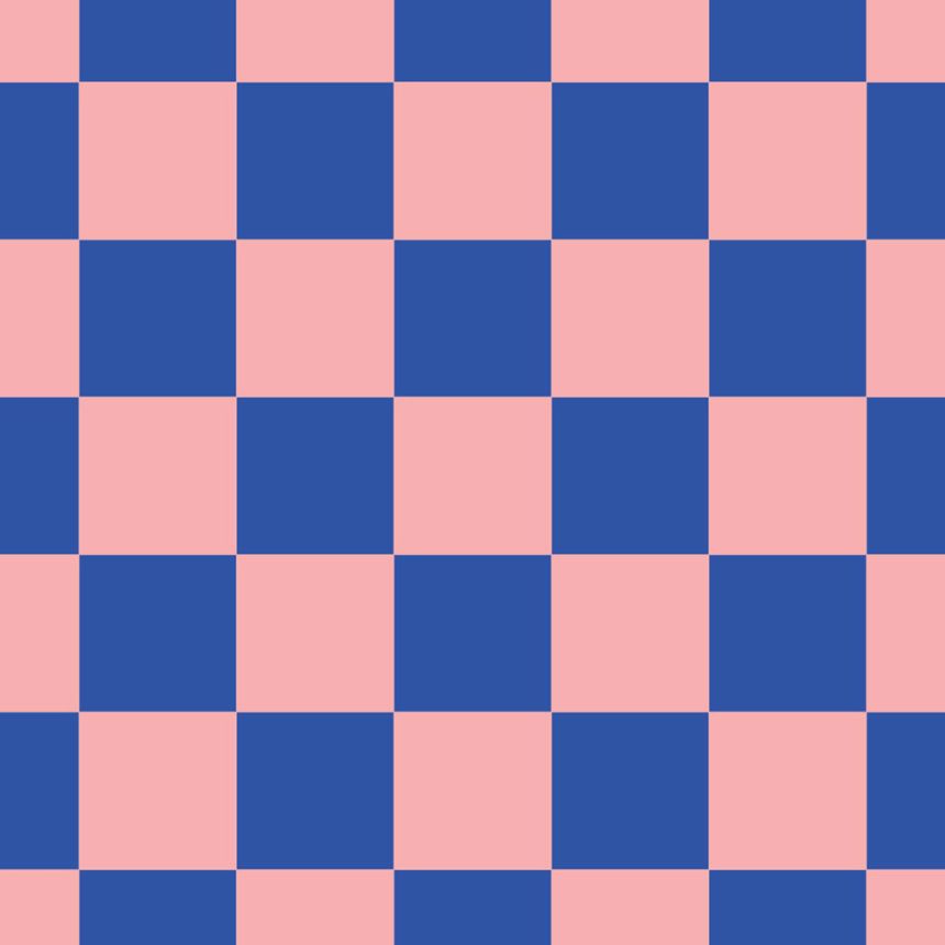 Sakkmezős mintás tapéta, rózsaszín, kék, 130915, Color Pop, Esta Home