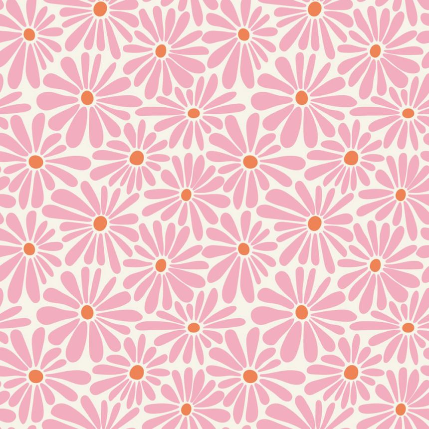 Virágmintás tapéta, rózsaszín, fehér, 131149, Color Pop, Esta Home