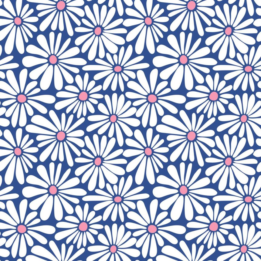 Virágmintás tapéta, kék, fehér, 131150, Color Pop, Esta Home
