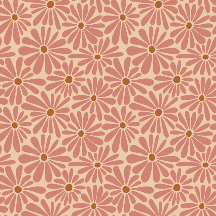 Virágmintás tapéta, rózsaszín, vörös-barna, 131151, Color Pop, Esta Home
