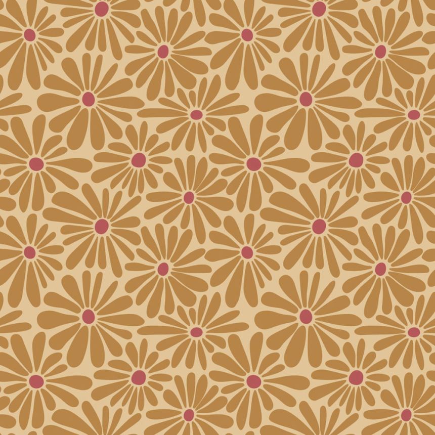 Virágmintás tapéta, barna, bordó, 131152, Color Pop, Esta Home
