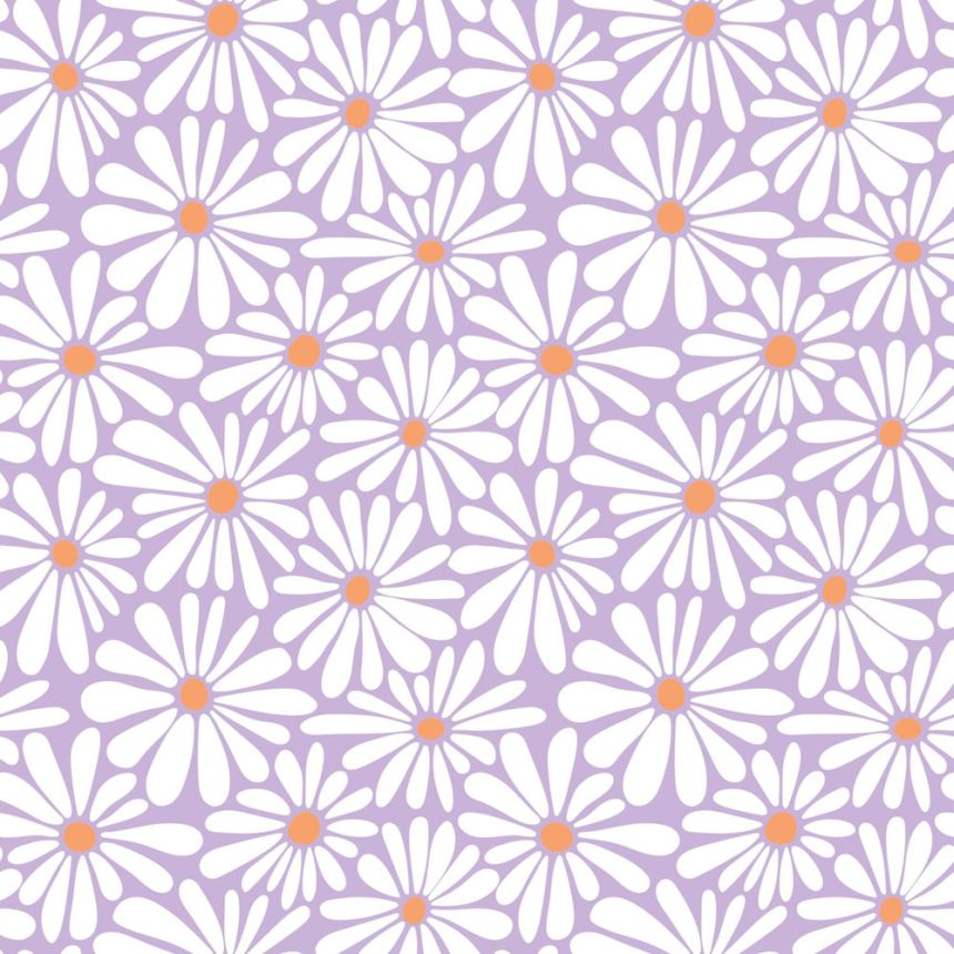 Virágmintás tapéta, fehér, lila, 131153, Color Pop, Esta Home