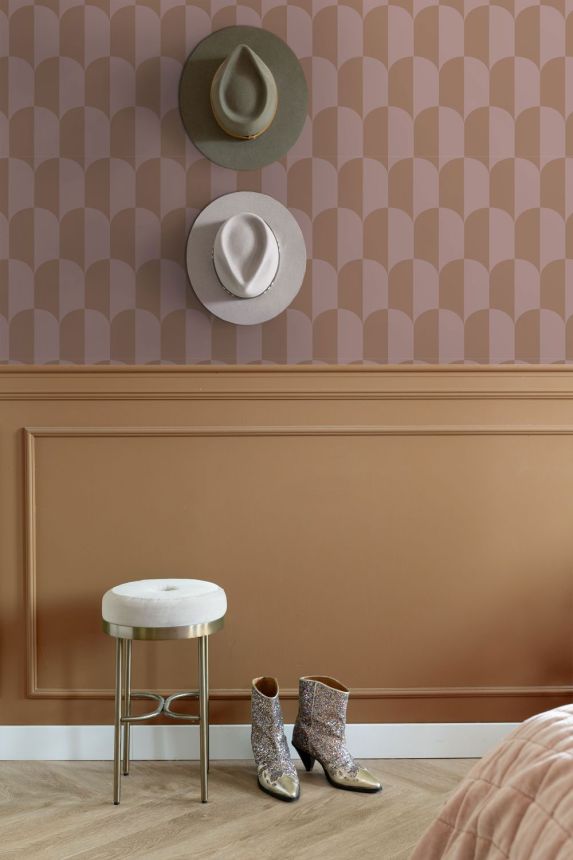 Art Deco mintás tapéta, barna, barna-lila, 131235, Color Pop, Esta Home