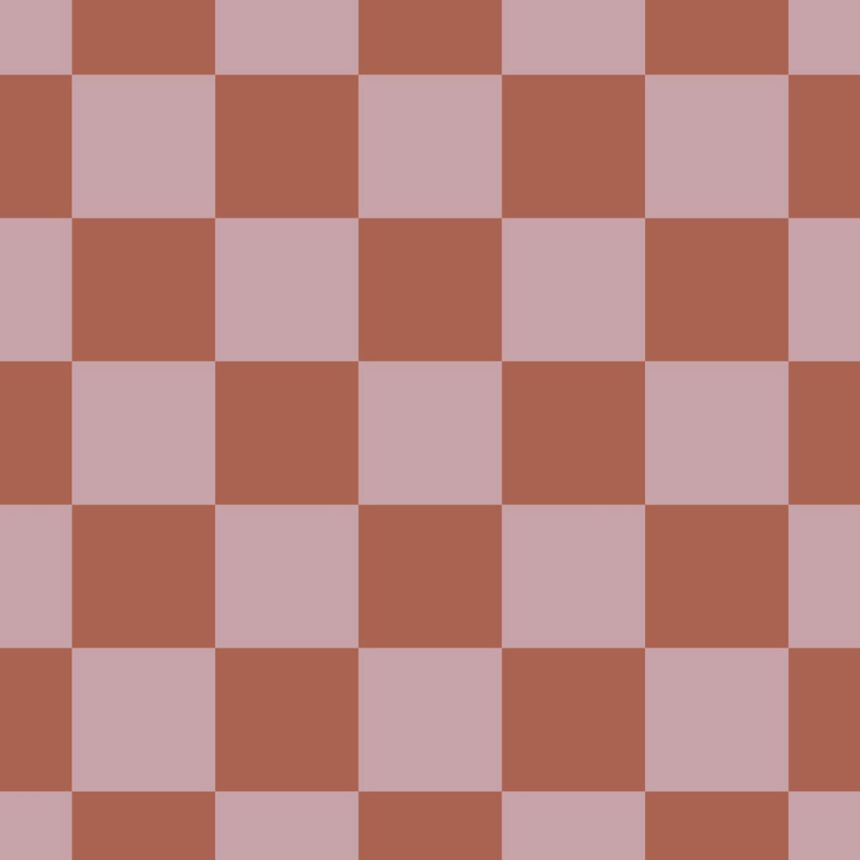 Sakkmezős mintájú tapéta, vörös-barna, rózsaszín, 131419, Color Pop, Esta Home