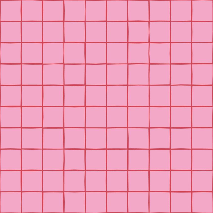 Rácsos tapéta, piros, rózsaszín, 131597, Color Pop, Esta Home