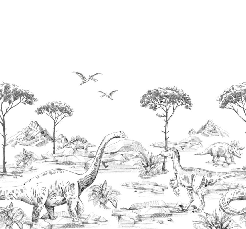 Vlies poszter tapeta Dinosaurs 159063, 300 x 279 cm, Forest Friends, Esta