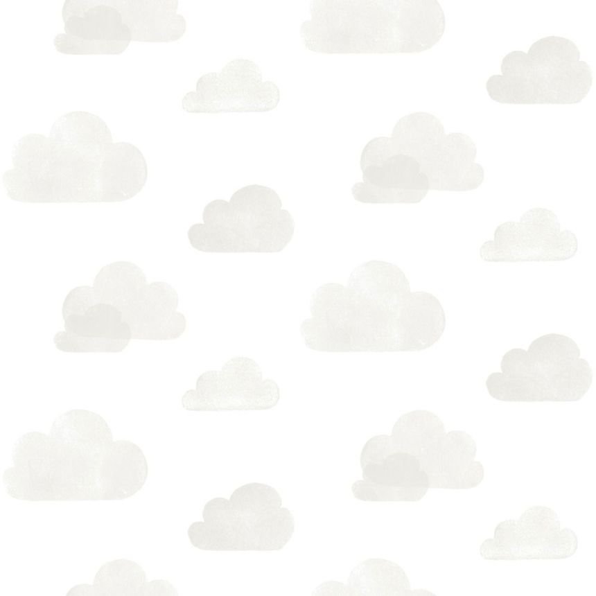 Fehér vlies tapéta szürke felhőkkel 138945, Little Bandits, Esta