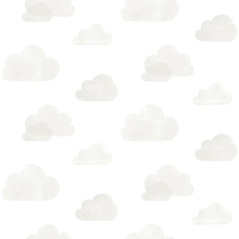 Fehér vlies tapéta szürke felhőkkel 138945, Little Bandits, Esta