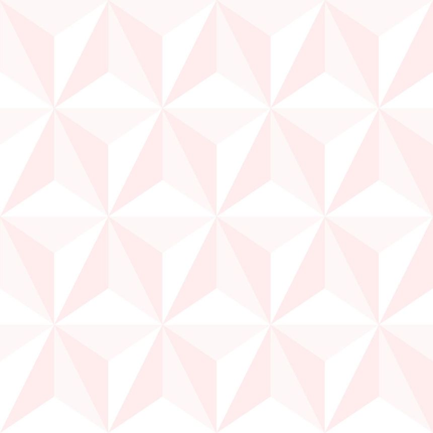 Rózsaszín és fehér vlies tapéta, 3D csillagmintával 138911, Little Bandits, Esta
