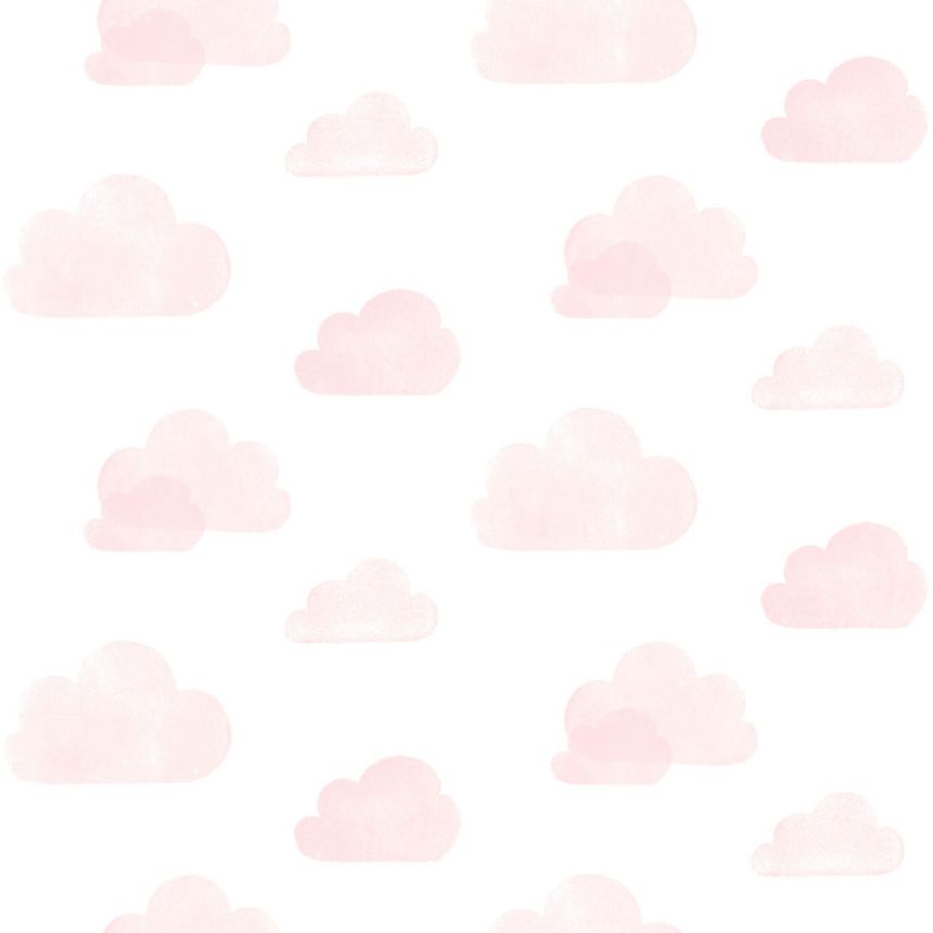 Vlies fehér tapéta rózsaszín felhőkkel 138929, Little Bandits, Esta
