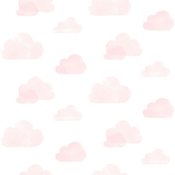 Vlies fehér tapéta rózsaszín felhőkkel 138929, Little Bandits, Esta