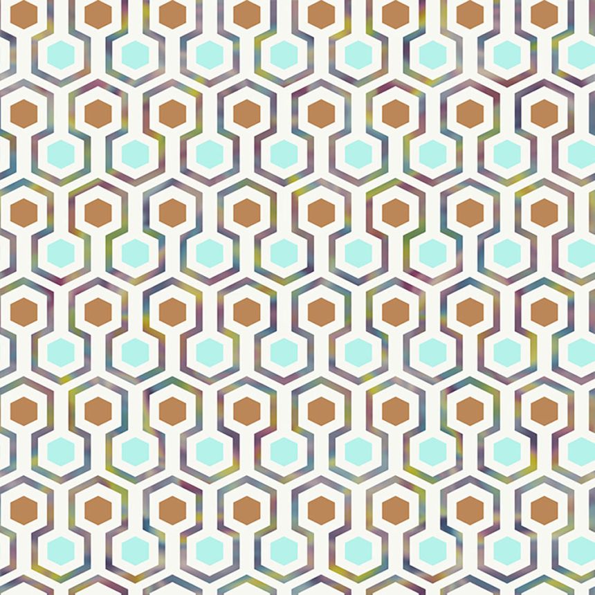 Geometrikus mintás tapéta színes hatszögekkel GV24292, Good Vibes, Decoprint