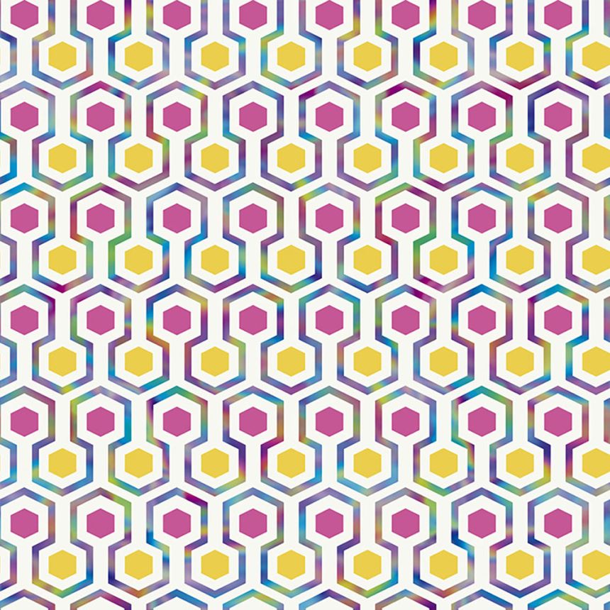 Geometrikus mintás tapéta színes hatszögekkel GV24290, Good Vibes, Decoprint