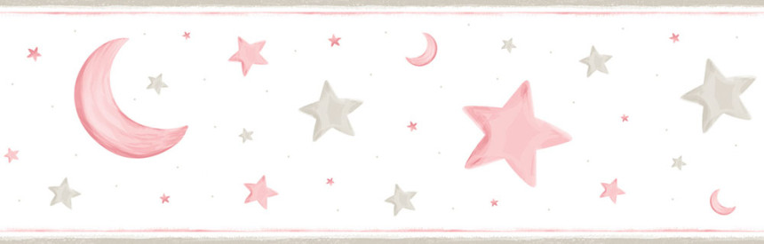 Gyermek öntapadós tapéta bordűr Csillagok, Hold 470-2, Pippo, ICH Wallcoverings