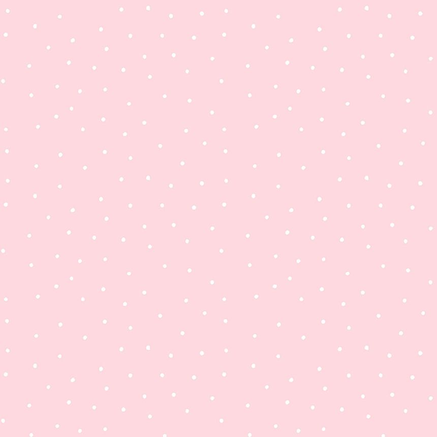 Rózsaszín papír tapéta, fehér pöttyös 459-2, Pippo, ICH Wallcoverings