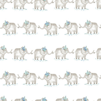 Papír gyerek tapéta elefántokkal 3351-2, Oh lala, ICH Wallcoverings