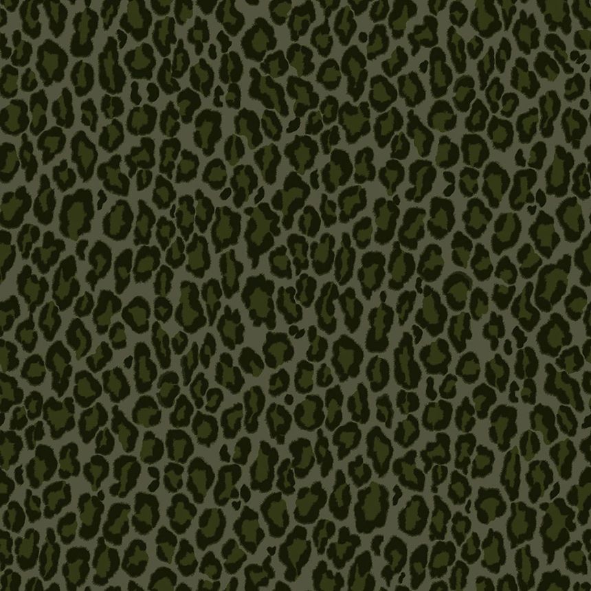 Vlies zöld tapéta - leopárd bőr utánzata 139153, Paradise, Esta Home