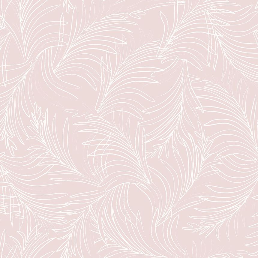 Rózsaszín vlies tapéta, pálmalevél 6507-4, Batabasta, ICH Wallcoverings
