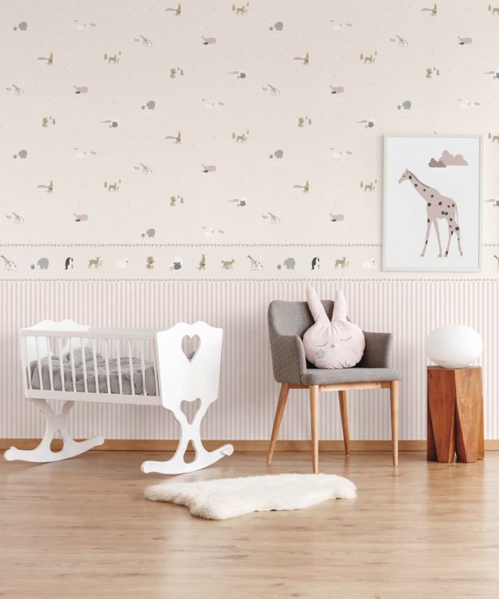 Rózsaszín vlies csíkos tapéta 7009-4, Noa, ICH Wallcovering