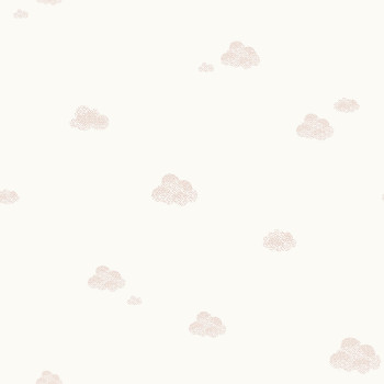 Fehér vlies gyerek tapéta rózsaszín felhőkkel 7006-3, Noa, ICH Wallcoverings