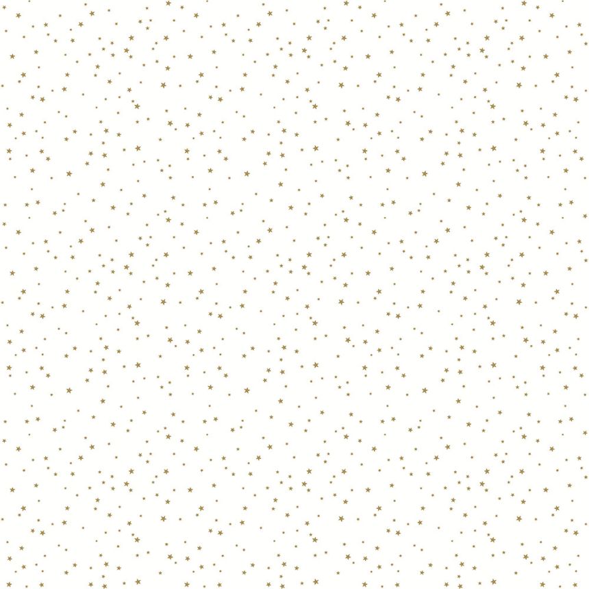 Fehér, vlies gyerek tapéta arany csillagokkal 7005-2, Noa, ICH Wallcoverings